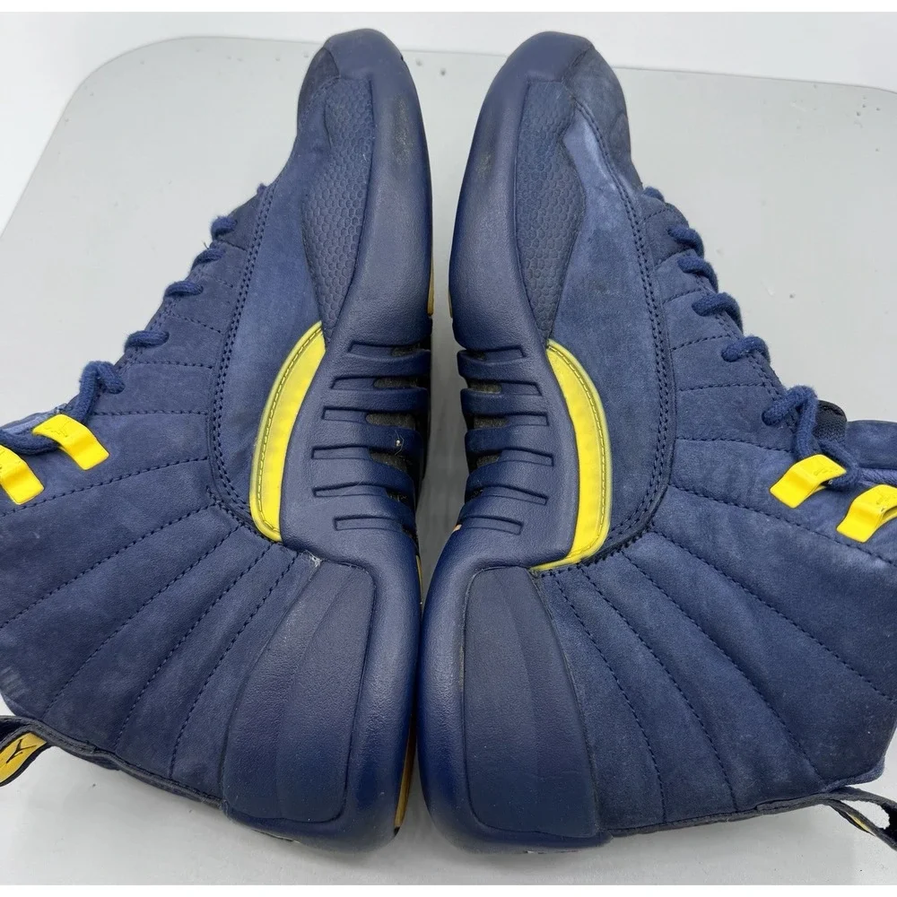 Nike Air Jordan 12 Retro Michigan BQ3180-407 Blue Yellow Mens Size 9